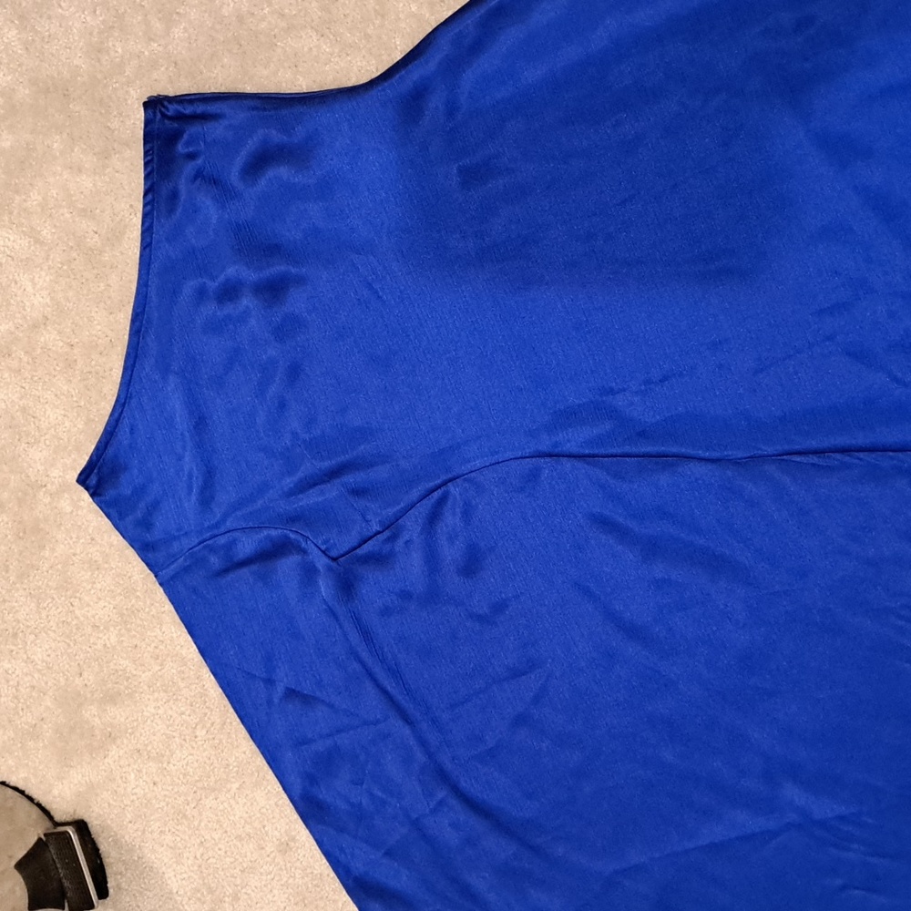 Wanni Fuga Blue Maxi Fringe One Shoulder Dress NEW - Picture 9 of 11